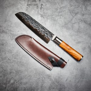 Olive Forged Santoku Knife 18 cm met hoes