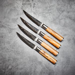 Olive Forged steakmessen – Set van 4